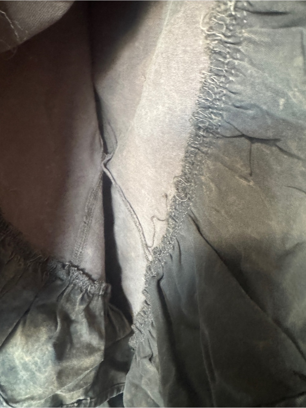 Blue Velvet Brand - Ruffle-Hem Washed Taupe Women's Top - Picture 5 of 5